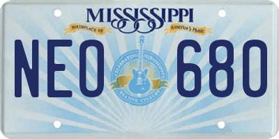 MS license plate NEO680