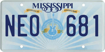 MS license plate NEO681