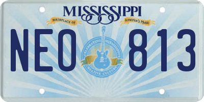 MS license plate NEO813