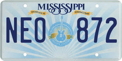MS license plate NEO872