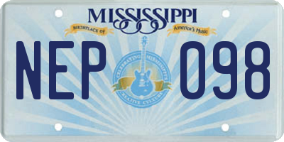 MS license plate NEP098