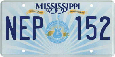 MS license plate NEP152
