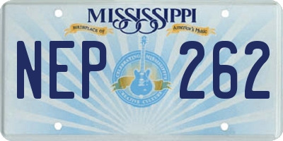 MS license plate NEP262