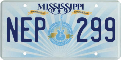 MS license plate NEP299