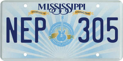 MS license plate NEP305