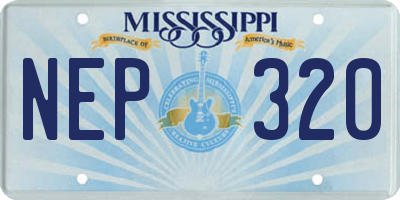 MS license plate NEP320
