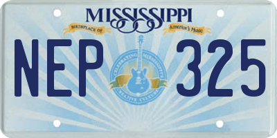 MS license plate NEP325