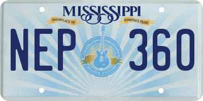 MS license plate NEP360