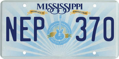 MS license plate NEP370