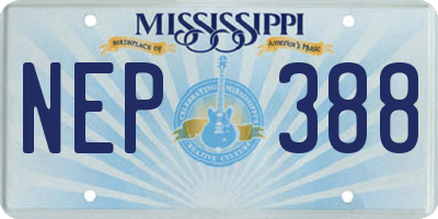 MS license plate NEP388