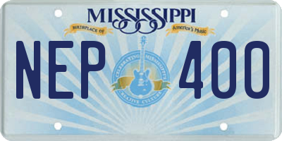 MS license plate NEP400