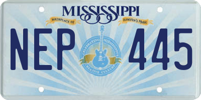 MS license plate NEP445