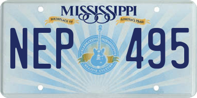 MS license plate NEP495