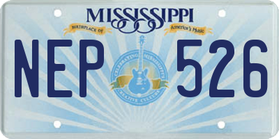 MS license plate NEP526