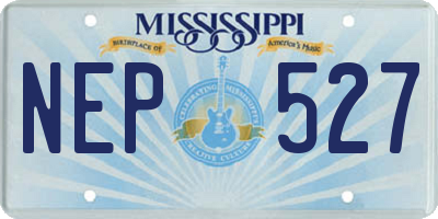 MS license plate NEP527