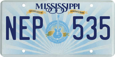 MS license plate NEP535