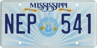 MS license plate NEP541