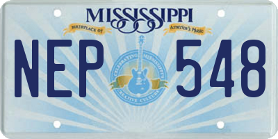 MS license plate NEP548