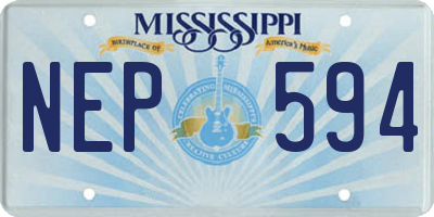 MS license plate NEP594