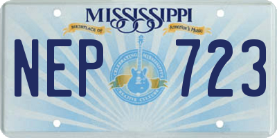 MS license plate NEP723