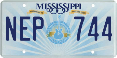 MS license plate NEP744