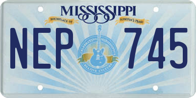 MS license plate NEP745