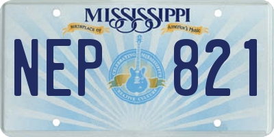 MS license plate NEP821