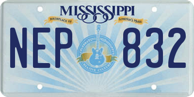 MS license plate NEP832