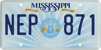 MS license plate NEP871