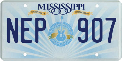MS license plate NEP907