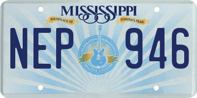 MS license plate NEP946