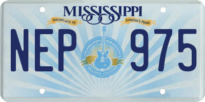 MS license plate NEP975