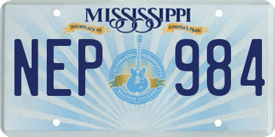MS license plate NEP984