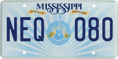 MS license plate NEQ080