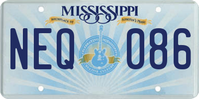 MS license plate NEQ086
