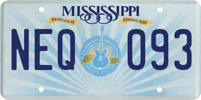 MS license plate NEQ093