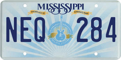 MS license plate NEQ284