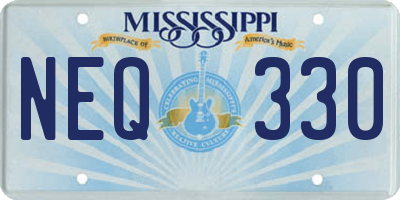 MS license plate NEQ330