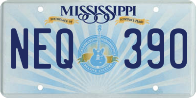 MS license plate NEQ390