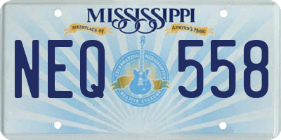 MS license plate NEQ558
