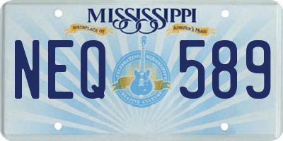 MS license plate NEQ589