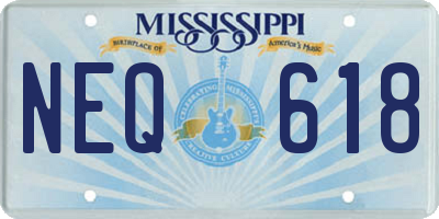 MS license plate NEQ618