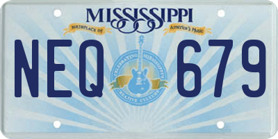 MS license plate NEQ679