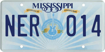 MS license plate NER014