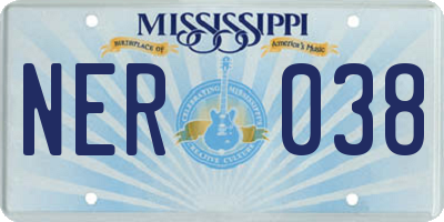 MS license plate NER038
