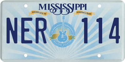 MS license plate NER114
