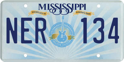 MS license plate NER134