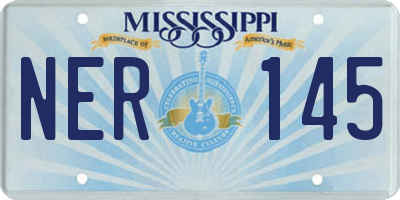MS license plate NER145