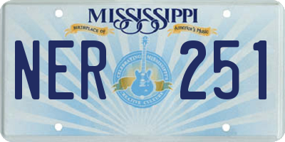 MS license plate NER251