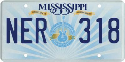 MS license plate NER318